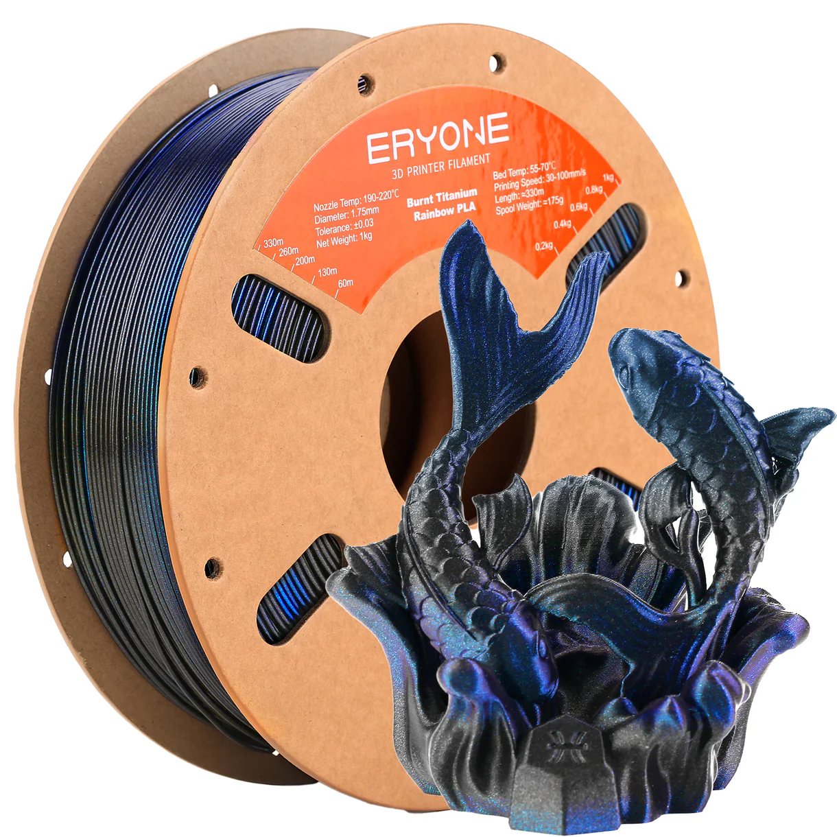 Eryone PLA Burnt titanium Blue, Flash Black B0251004