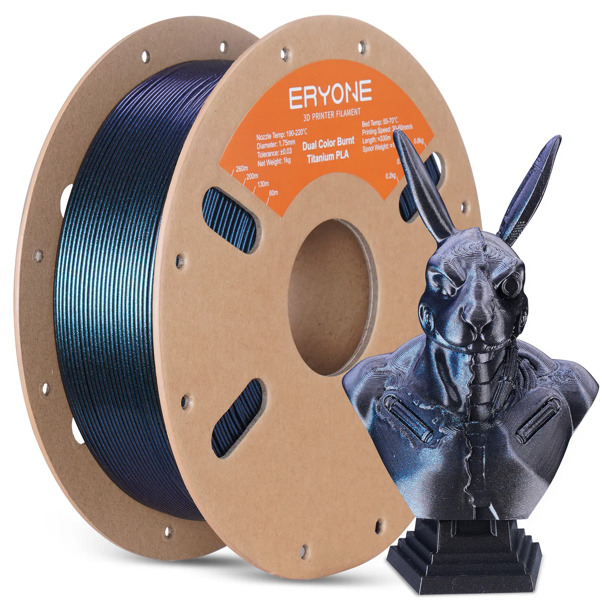 Eryone PLA Burnt titanium Black, Blue B0281006